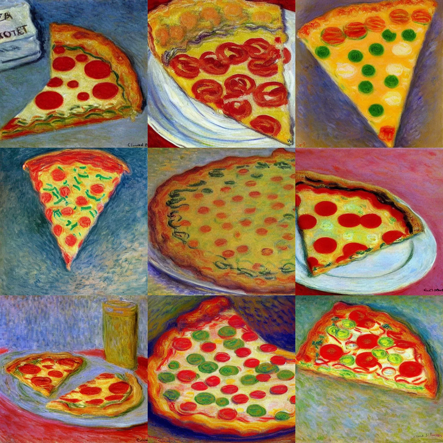 Prompt: Slice of Pizza - Claude Monet