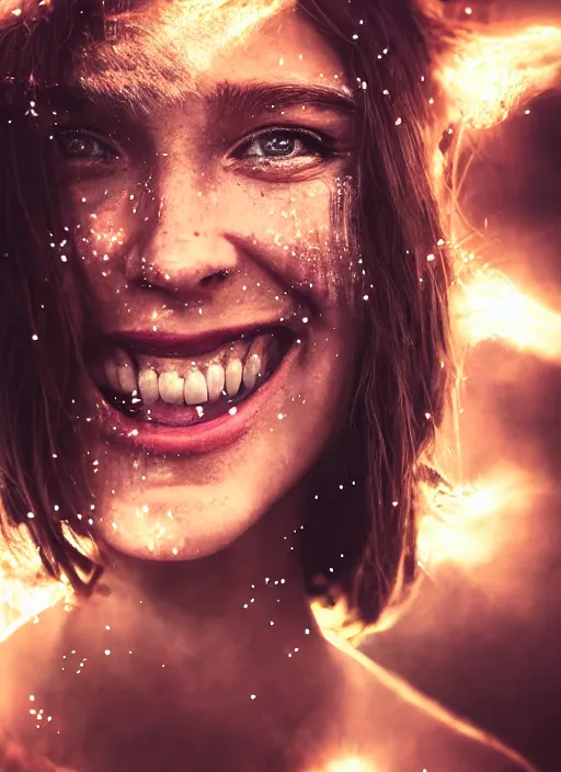 Prompt: cinematic shot epic portraits, hyper realistic, mood lighting, fantasy, detailed smile, highly detailed, super realistic, perfect lighting pixel sorting, style sheet