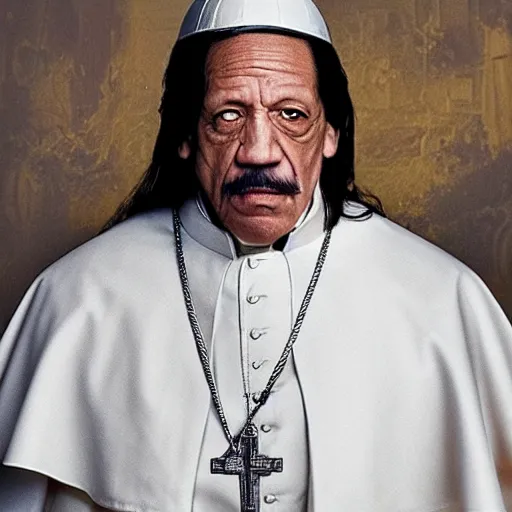 Image similar to danny trejo as the pope