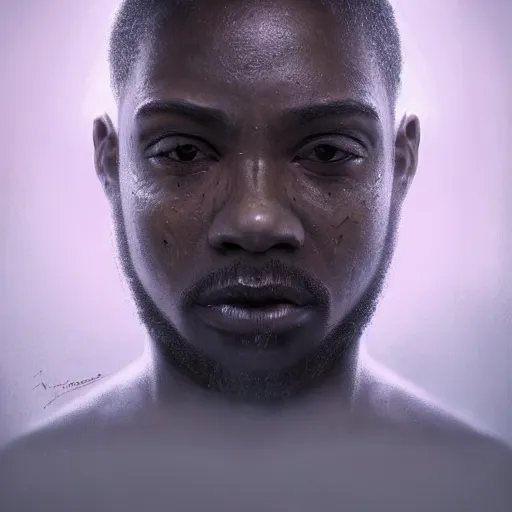 Prompt: portrait of a bitter angry rogue black man. Epic fantasy. beautiful. hyperrealism symetric face cinematic top lighting, insanely detailed and intricate, face by wlop, Charlie Bowater, golden ratio, symmetric, elegant, ornate, luxury, elite, matte painting, cinematic, trending on artstation, deviantart and cgsociety, 8k, high resolution