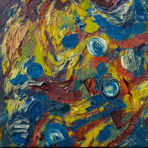 Image similar to oil paint impasto relief, beautiful sea of marbles, multi layered thick brush marks, some splattered paint, in the style of ivan shishkin and frank auerbach and van gogh