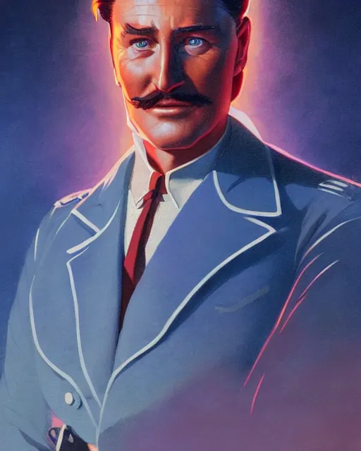 Image similar to Errol Flynn as a scientist. 1980s dystopian Soviet Russia, propaganda screens. Stephen Bliss, unreal engine, fantasy art by Greg Rutkowski, Loish, Rhads, Makoto Shinkai and Lois van baarle, Ilya Kuvshinov, Rossdraws. Faithfully depicted facial expression, perfect anatomy global illumination, radiant light, detailed and intricate environment