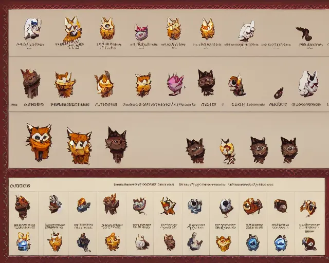 Image similar to king cat character reference sheet, pixels, trending on artstation, indie games, voxels