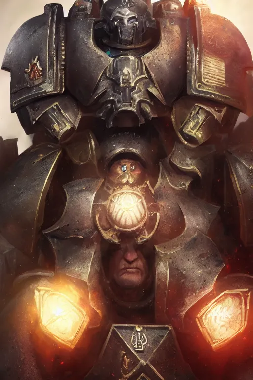 Image similar to armor portrait heros warhammer 4 0 k horus heresy fanart - the primarchs emperor by johannes helgeson animated with vfx concept artist & illustrator global illumination ray tracing hdr fanart arstation zbrush central hardmesh 8 k octane renderer comics stylized