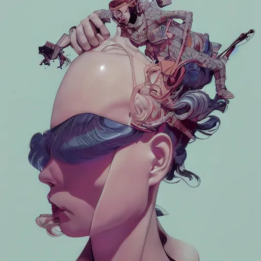 Image similar to prompt : fashion tv character portrait soft light painted by james jean and katsuhiro otomo and erik jones, inspired by akira anime, smooth face feature, intricate oil painting, high detail illustration, sharp high detail, manga and anime 1 9 9 9