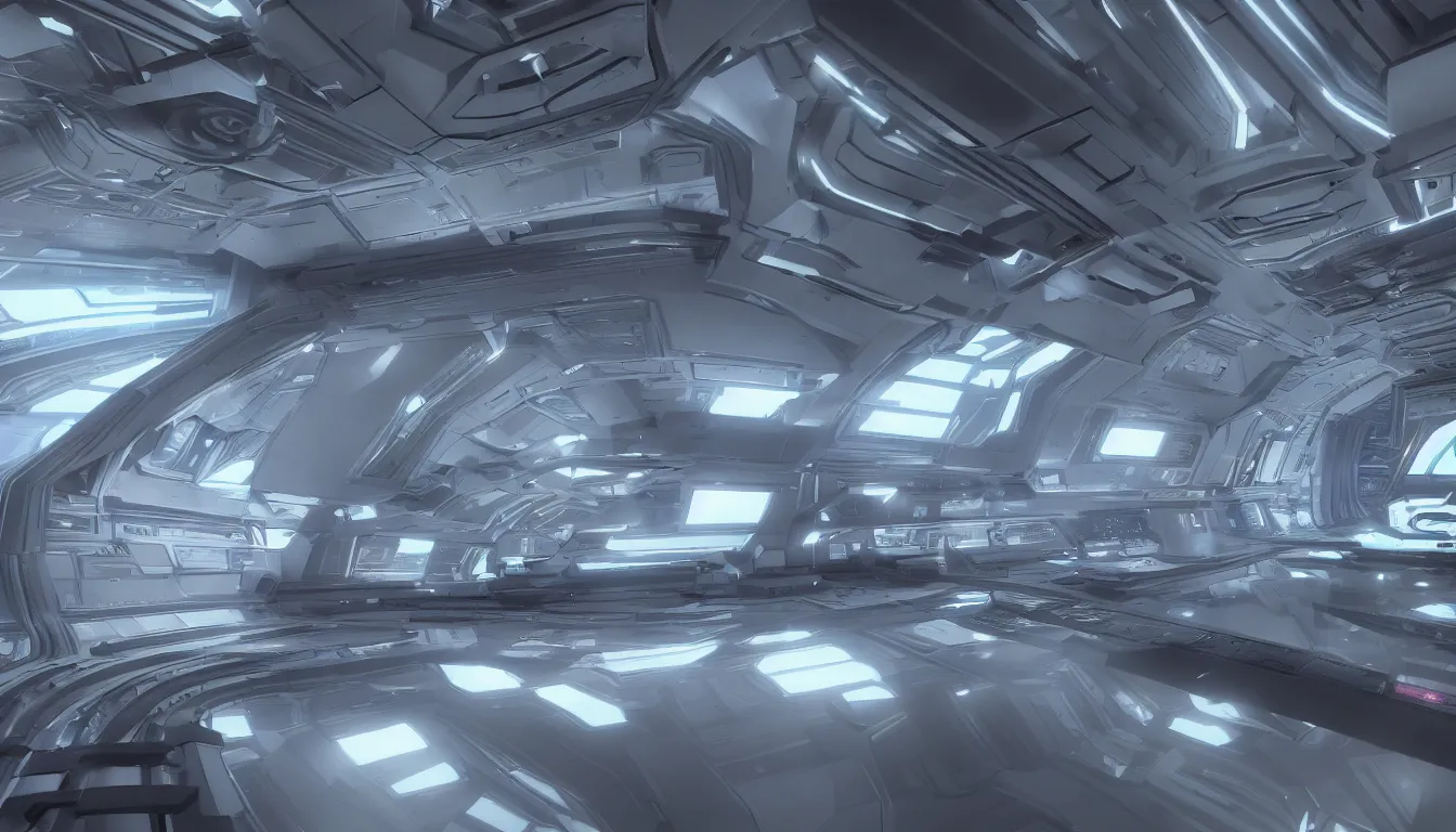 Prompt: Interior of the bridge of a futuristic spaceship. Vaporwave, 4k, photorealistic, Unreal Engine 4.