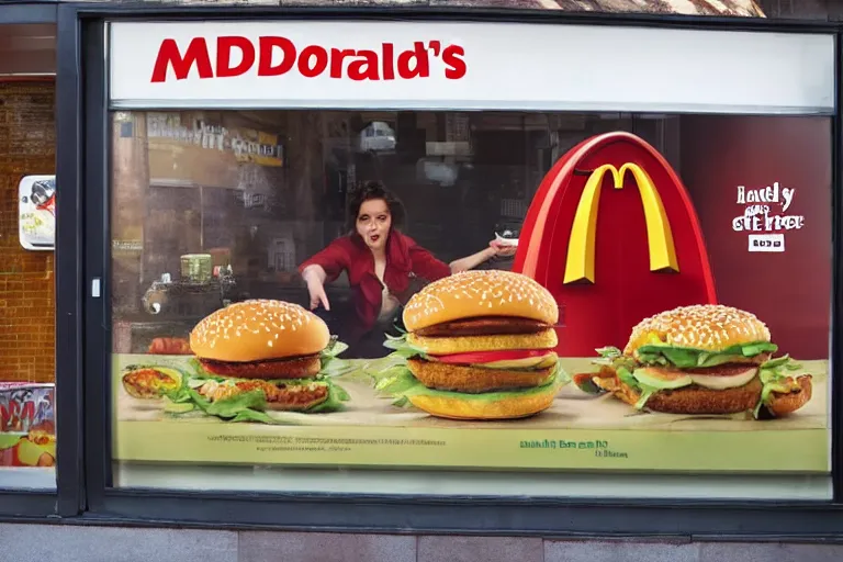 Image similar to a mcdonald's ad for horrific spiders