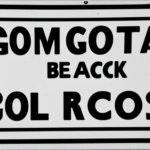 Image similar to road sign that says go back, times new roman font