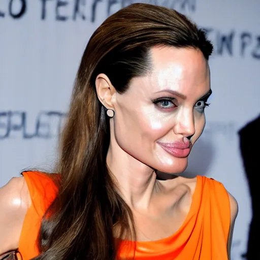 Prompt: angelina jolie starring as an orange