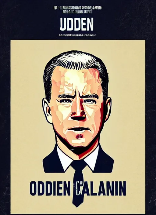 Image similar to biden, channing tatum portray united states president joe biden, minimalist movie poster, theatrical poster, fan art, digital art, trending on artstation