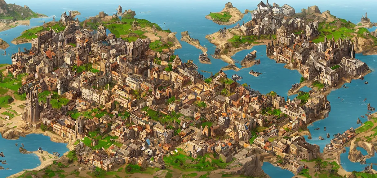 Image similar to “ the city of king's landing from game of thrones, but in the style of fortnite, digital art, award winning ”