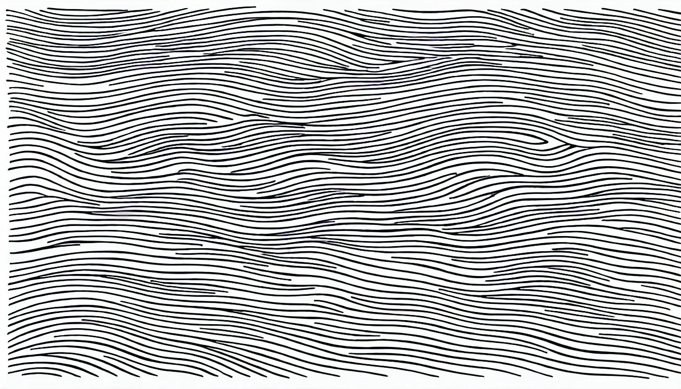 Image similar to elegant one line drawing of an ocean wave, the minimalist wave, woodblock print