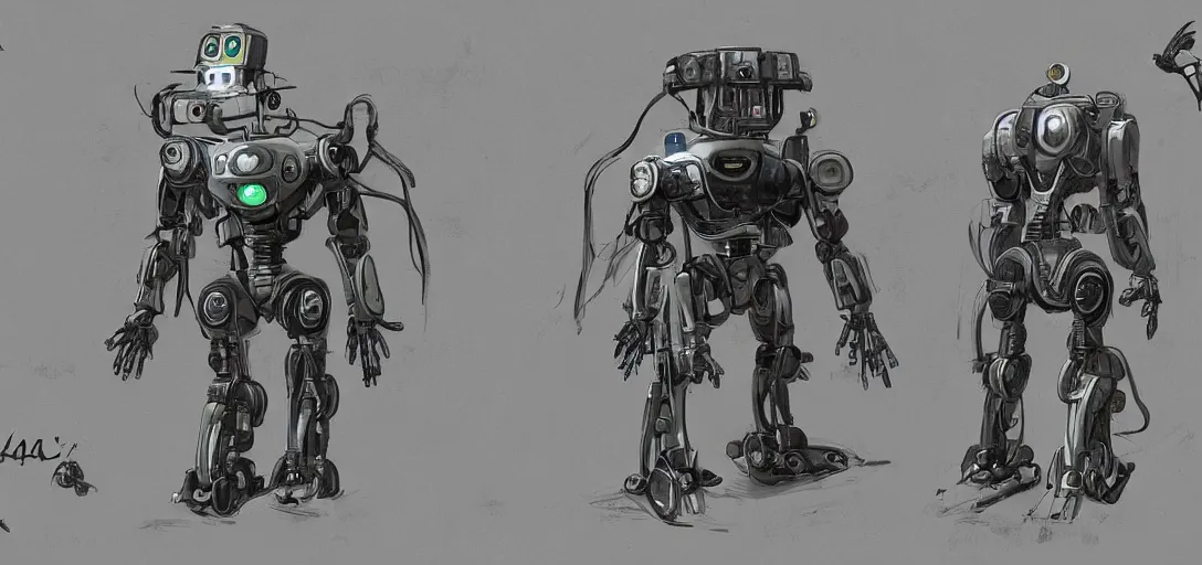 Image similar to Concept art of Robots from Fallout 4