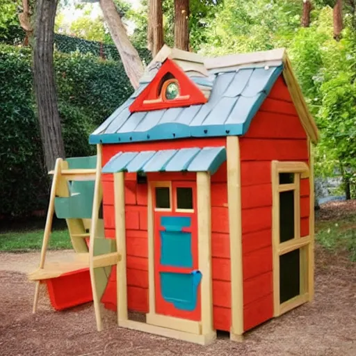 Prompt: child wooden play house pinterest