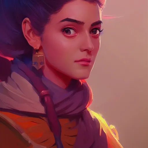 Image similar to profile portrait, maya ali mage, gloomhaven, dynamic lighting, gaudy colors, octane render aesthetic, matte painting concept art, official fanart behance hd artstation by jesper ejsing, by rhads and makoto shinkai and lois van baarle and ilya kuvshinov and rossdraws