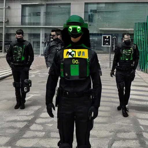 Image similar to Guardia Civil officer cyberpunk style