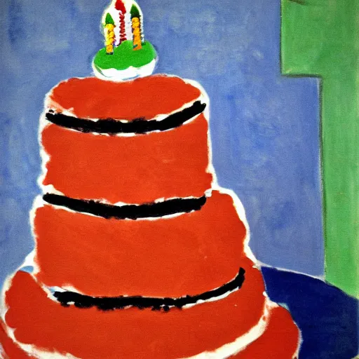 Image similar to birthday cake painting by matisse