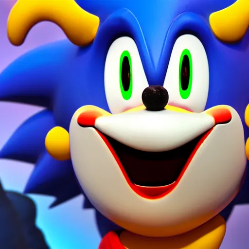 Prompt: 4 k render of clown sonic