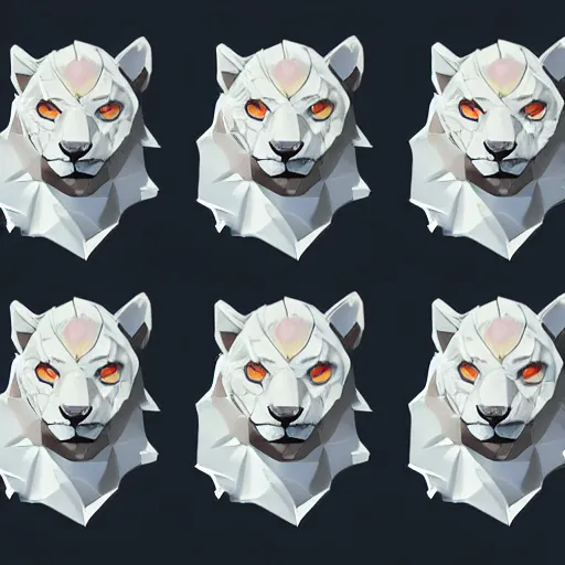 Image similar to aesthetic albino panther fursona portrait, commission of a anthropomorphic lion on fire, fursona wearing stylish clothes, winter armosphere, pastel simple art, low poly