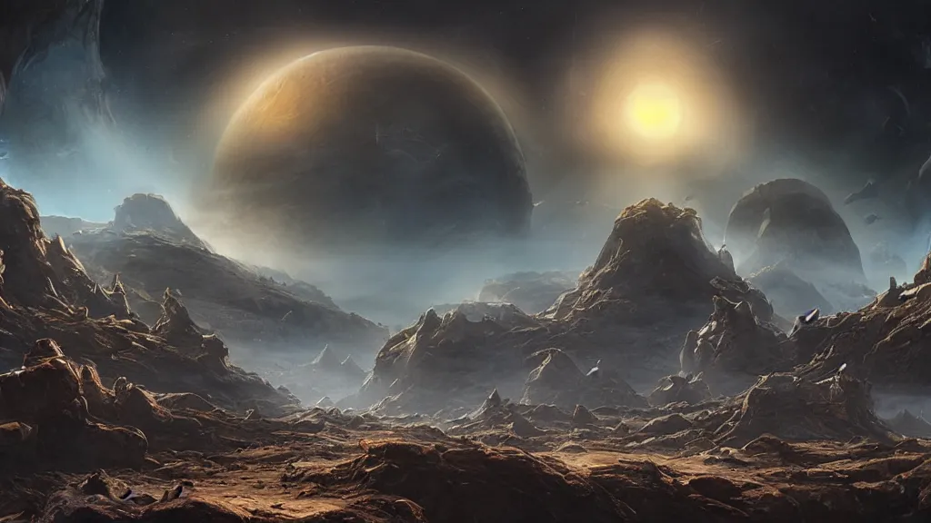 Image similar to alien planet in upheaval by arthur haas, cinematic matte painting