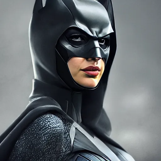 Image similar to a close up face of Gal Gadot as Batwoman by Greg Rutkowski, Sung Choi, Mitchell Mohrhauser, Maciej Kuciara, Johnson Ting, Maxim Verehin, Peter Konig, Zack Snyder, 8k photorealistic, cinematic lighting, HD, high details, dramatic, trending on artstation,