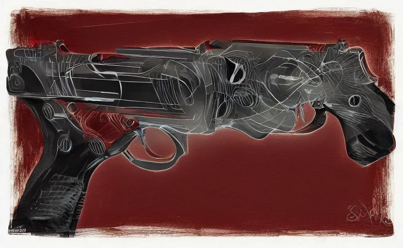 Image similar to gun inspired by Tesla, studio lighting, digital painting