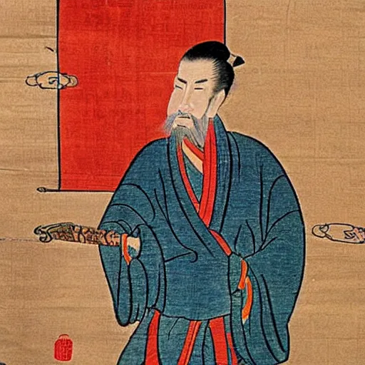 Image similar to ancient chinese painting of jordan peterson