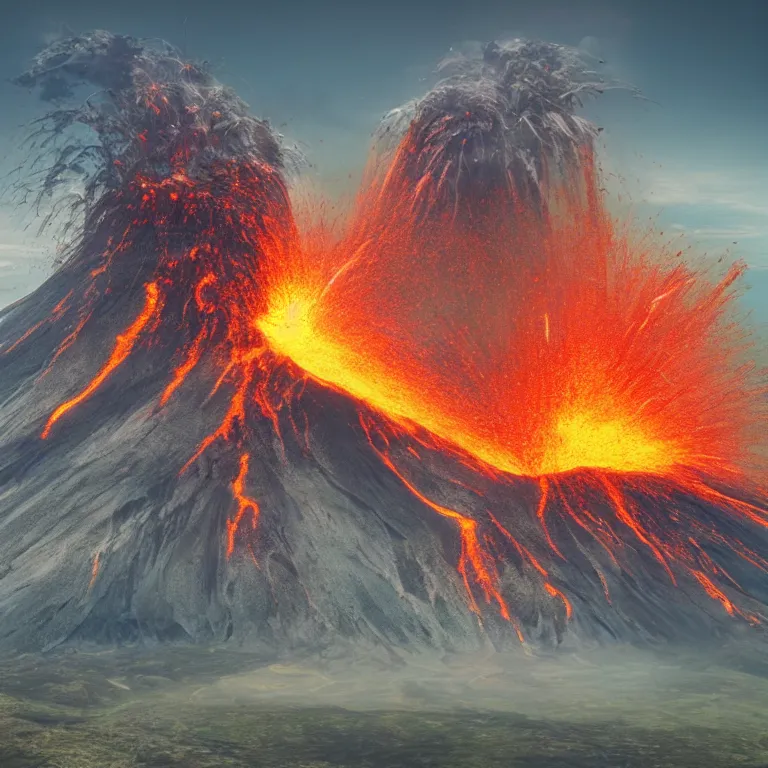 Prompt: a volcanic eruption looks like a beautiful mountain, from which flowers and stars, exotic plants come out instead of lava, all this happens in some kind of fantasy world, almost like in the sky or all in the amazing outdoors view, long exposure, 8 k resolution, trending on artstation