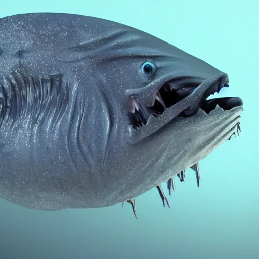 Image similar to undiscovered nightmare fish from the mariana trench, photorealistic, creepy, detailed