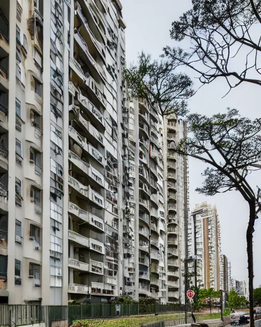 Image similar to Exterior photographs of a multi storey residential buildings, apartments, condo design by Koichi Takada Architectural photography, 14mm, cinematic photography, high resolution 4k