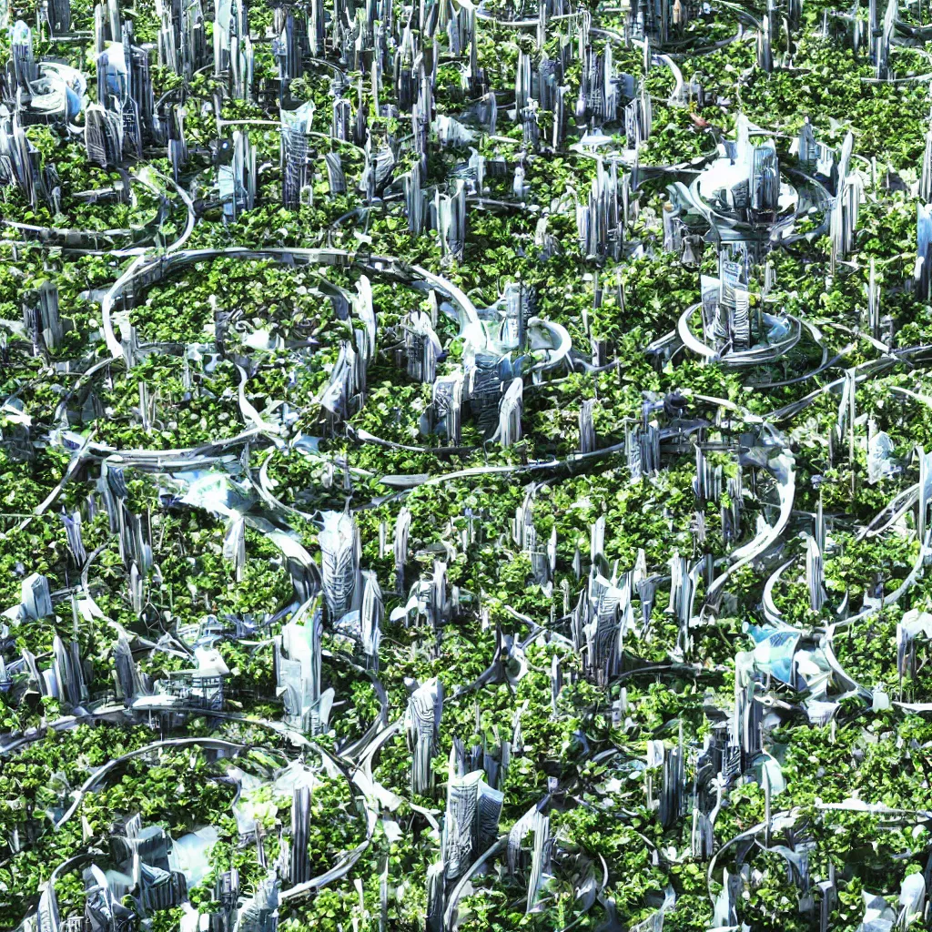 Image similar to futuristic botanical city