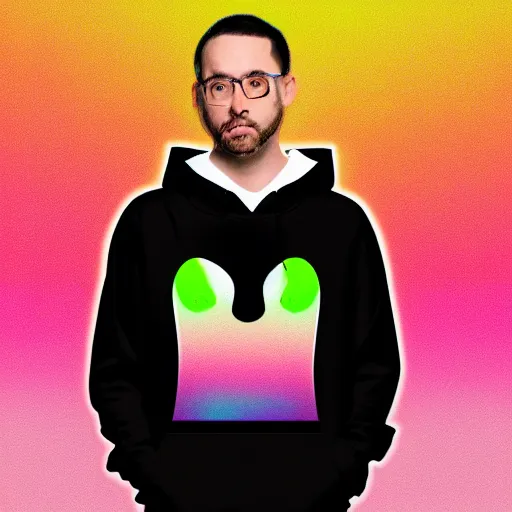 Image similar to penguin in hoody, portrait, vaporwave, synthwave, neon, vector graphics, cinematic, volumetric lighting, f 8 aperture, cinematic eastman 5 3 8 4 film, photorealistic