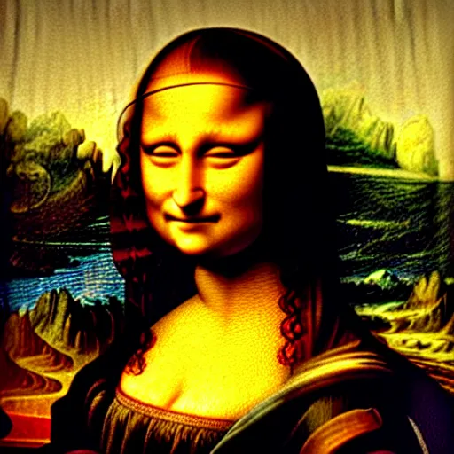 Image similar to the mona lisa, upside down