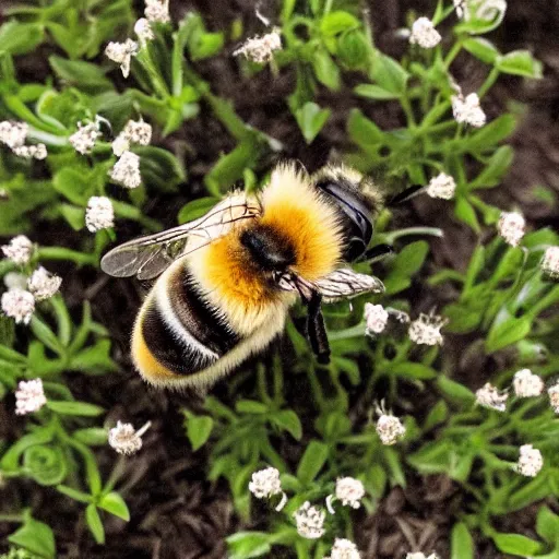 Image similar to photo of a bee that looks like a rabbit