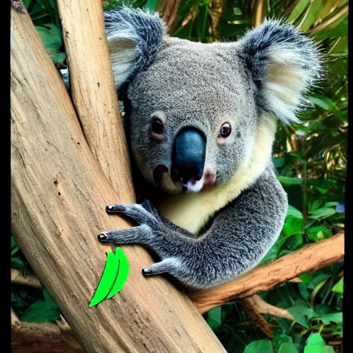 Prompt: koala tinder selfie