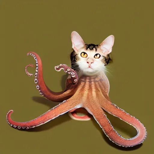 Image similar to an octopus - cat - hybrid, animal photography