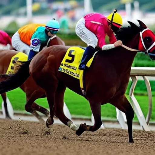 Image similar to horse with six legs wins the kentucky derby, high resolution, sports photograph,