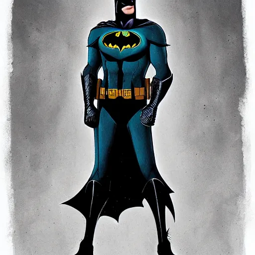 Prompt: Batman standing in a dark alley, detailed, Artstation, by Greg Capullo