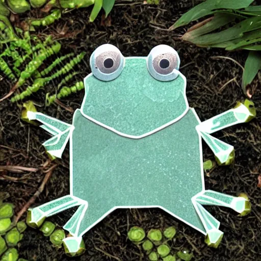 Image similar to a frog made out of hexagons