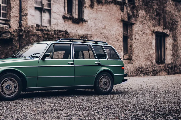 Image similar to 1945 Lancia Delta Integrale BMW M1 estate wagon, XF IQ4, 150MP, 50mm, F1.4, ISO 200, 1/160s, natural light, Adobe Photoshop, Adobe Lightroom, photolab, Affinity Photo, PhotoDirector 365