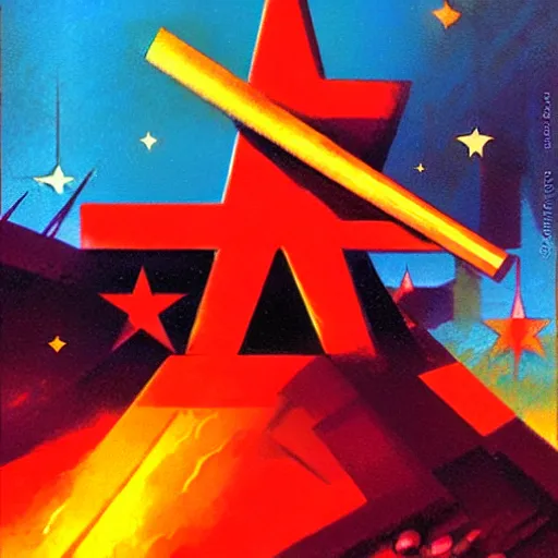 Image similar to hammer and sickle by paul lehr