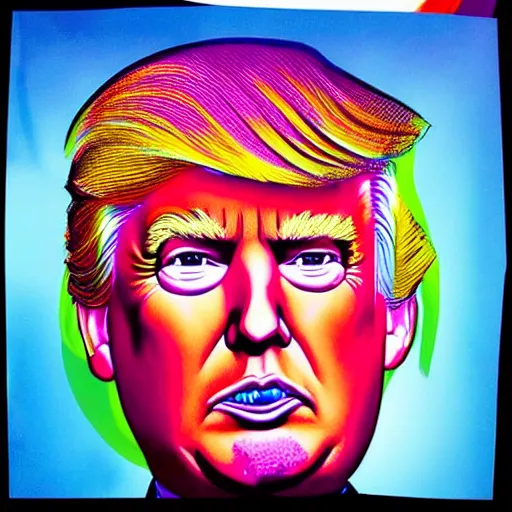 Prompt: “ donald trump painted by lisa frank ”