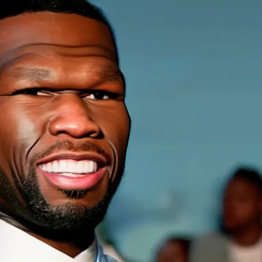 Prompt: 5 0 cent in the music video for playboi carti's meh, blue color palette