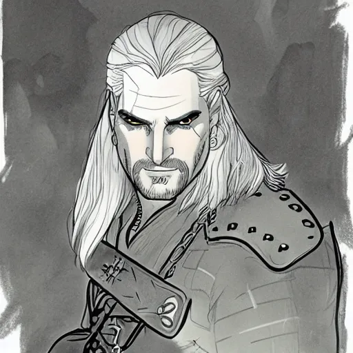 Image similar to geralt of rivia by glen keane