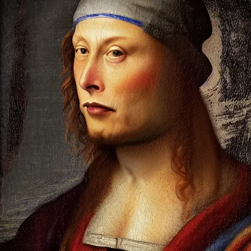 Prompt: Elon Musk painting by Da Vinci