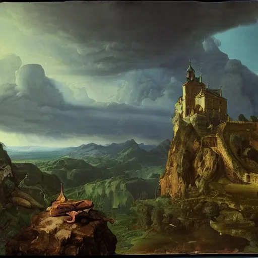Image similar to a Happy frog by Ansel Adams and Bernardo Bellotto, oil on canvas, artstation, dramatic scenery, masterpiece, aesthetic