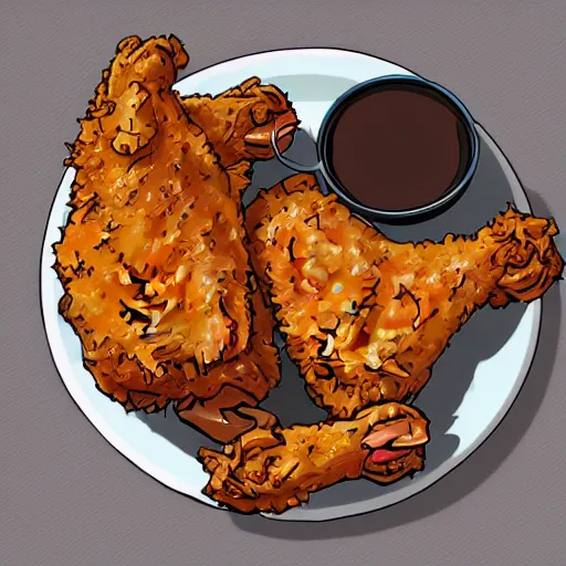 Prompt: concept art of fried chicken hd