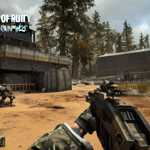 Prompt: in-game screenshot of call of duty warzone