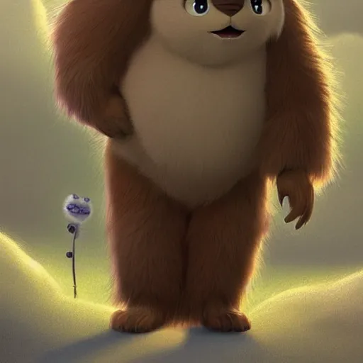 Prompt: cutie fluffy creature movie star people, digital art, 3 d, octave render, masterpiece, mega detailed, pixar, disney, vivid illustration, cartoon, fantasy, by george stubbs, artgerm, in the style of ghibli kazuo oga, pastel fur