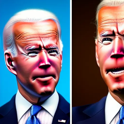 Image similar to uncanny valley joe biden